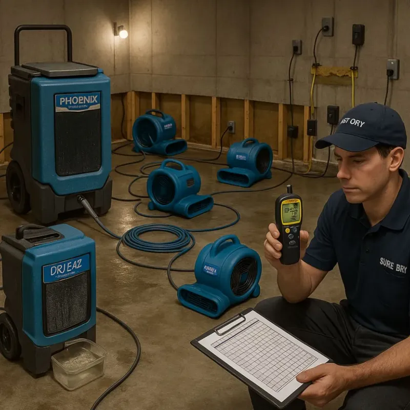 Structural Drying and Dehumidification process in Los Ranchos de Albuquerque, NM